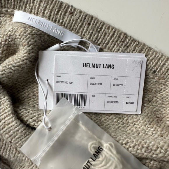 Helmut Lang Distressed Wool-Blend Sweater (One Shoulder) - Picture 2 of 3